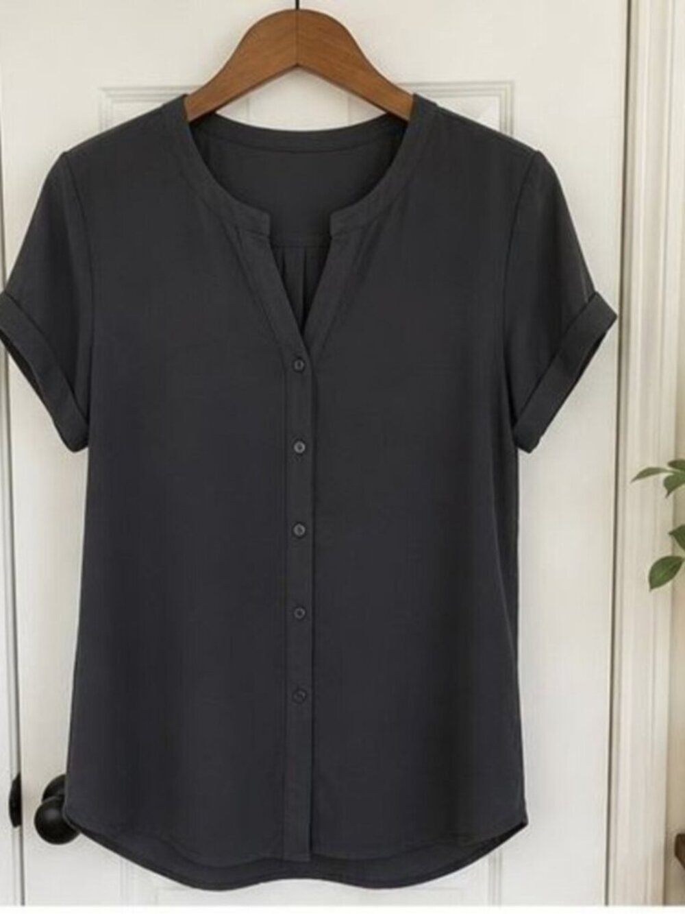 Charcoal Pleated Blouse